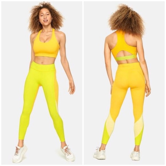 Outdoor Voices Doings Things Bra / TechSweat 7/8 Zoom Leggings Sunshine Set - Picture 1 of 16